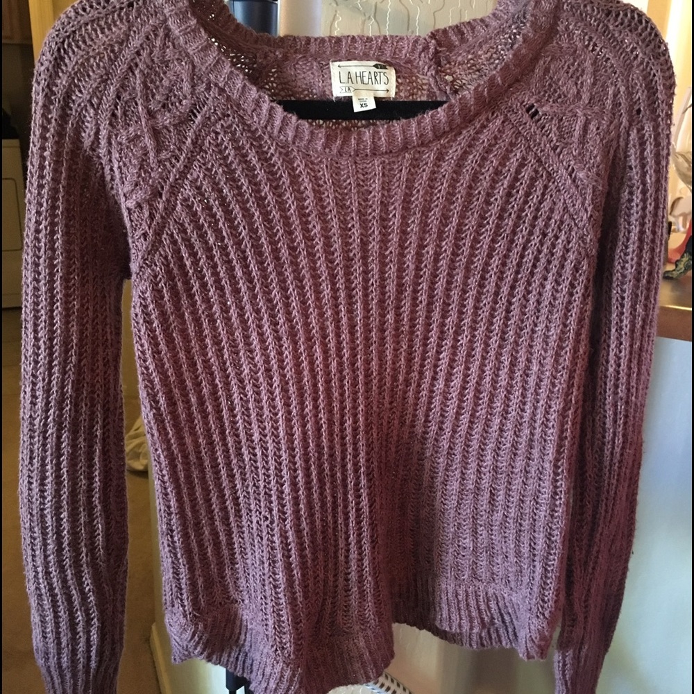 La hearts maroon sweater