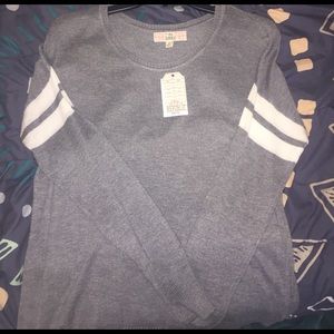 Grey with white stripes sweater!