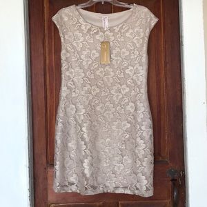 Francesca's Gold Lace Dress