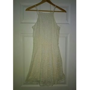 lace halter skater dress