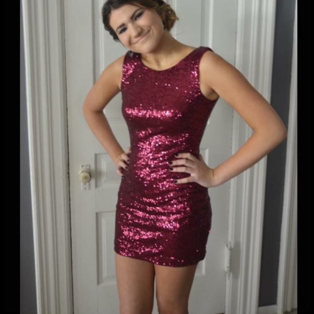 Red sequin dress. Worn once