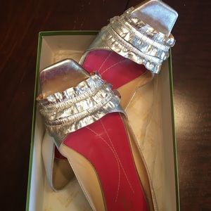 Silver/ Metallic Kate Spade slip on flats