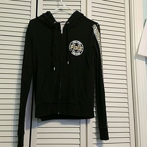 Pink full zip sweater