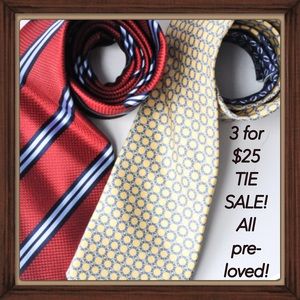 MEN'S PRE-LOVED TIE SALE! ANY 3 for $25.00! FCFS
