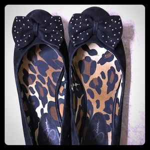 Jessica Simpson black studded bow flats size 7 1/2