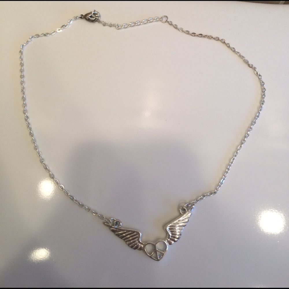 Peace Sign Heart Necklace