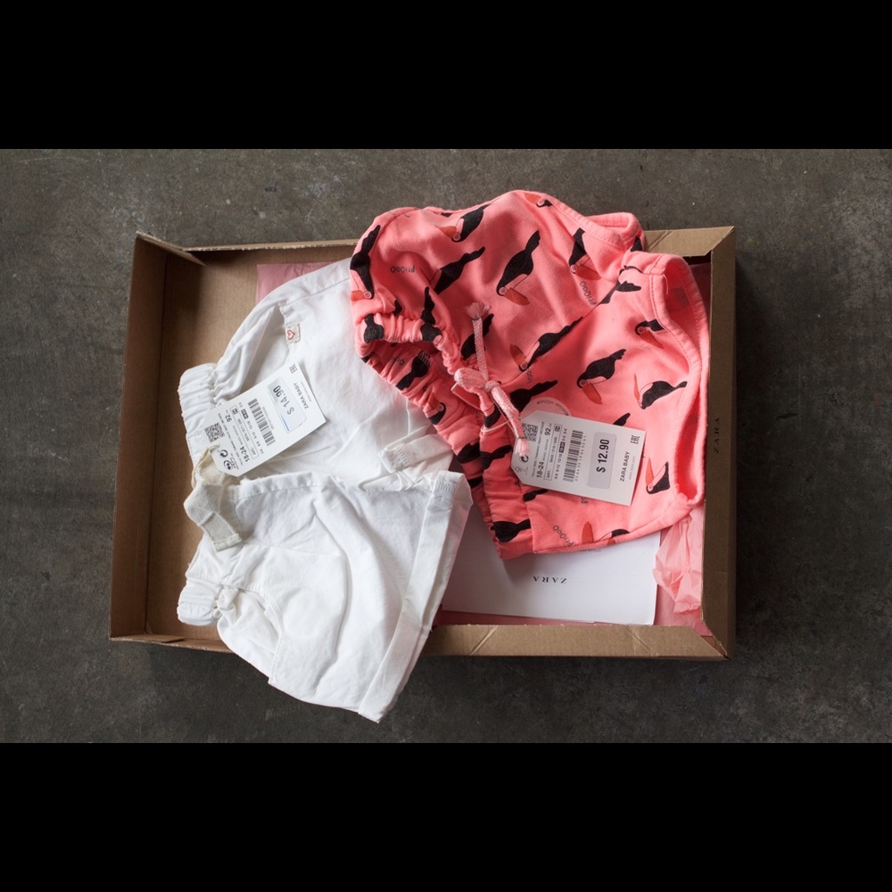 Two new Zara shorts, never wore before, in a box