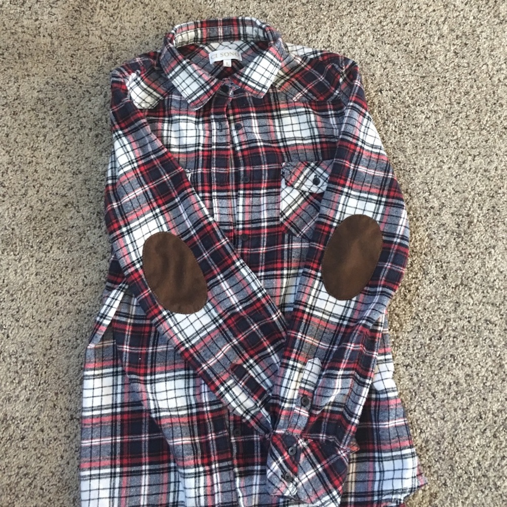 Flannel with elbow patches