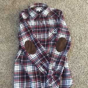 Flannel with elbow patches