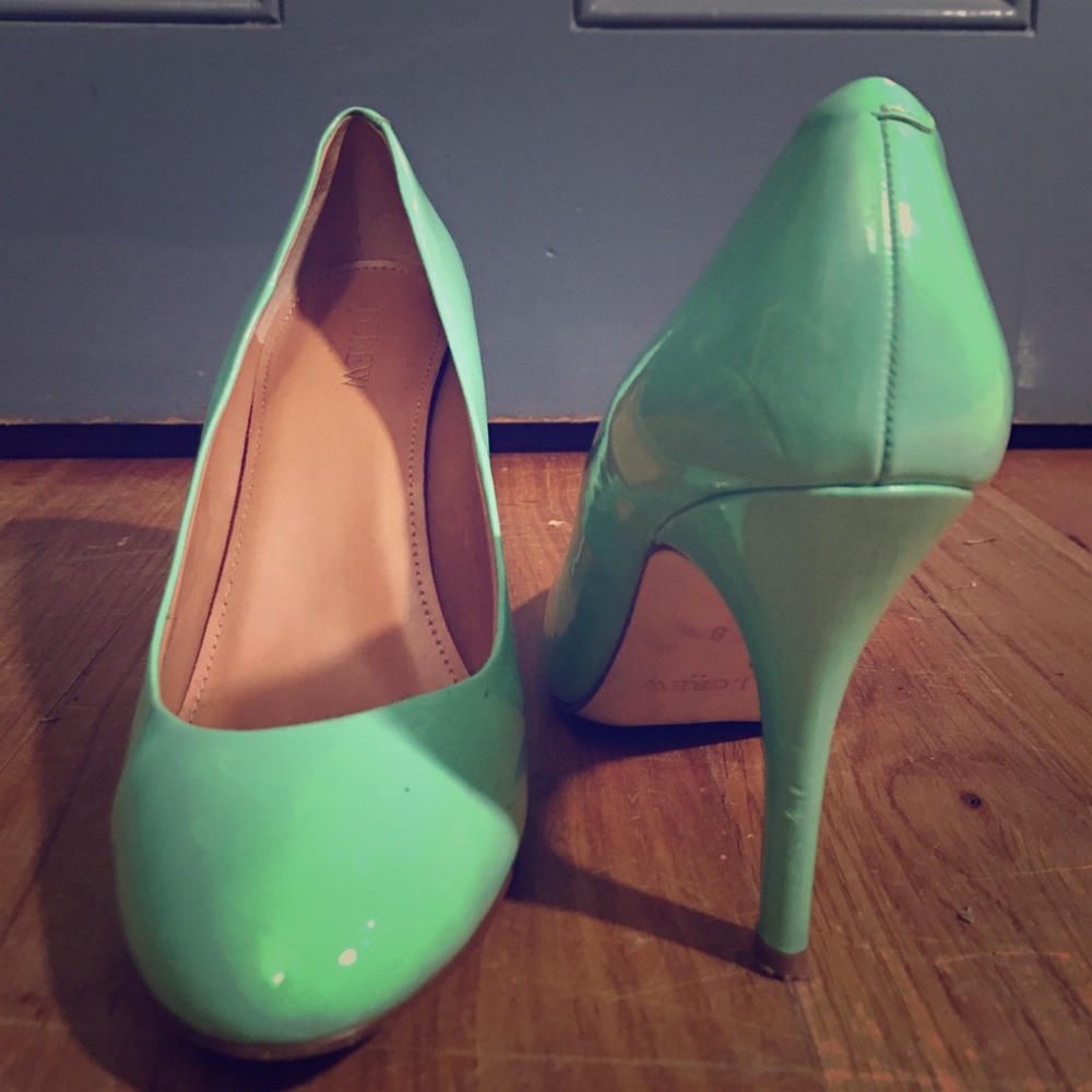 Beautiful Jade green pumps from JCREW - worn once!