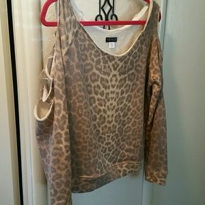 Leopard cut out sweatshirt by Venus.