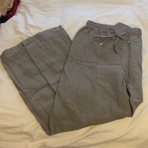 LINEN GRAY RELAXED PANTS