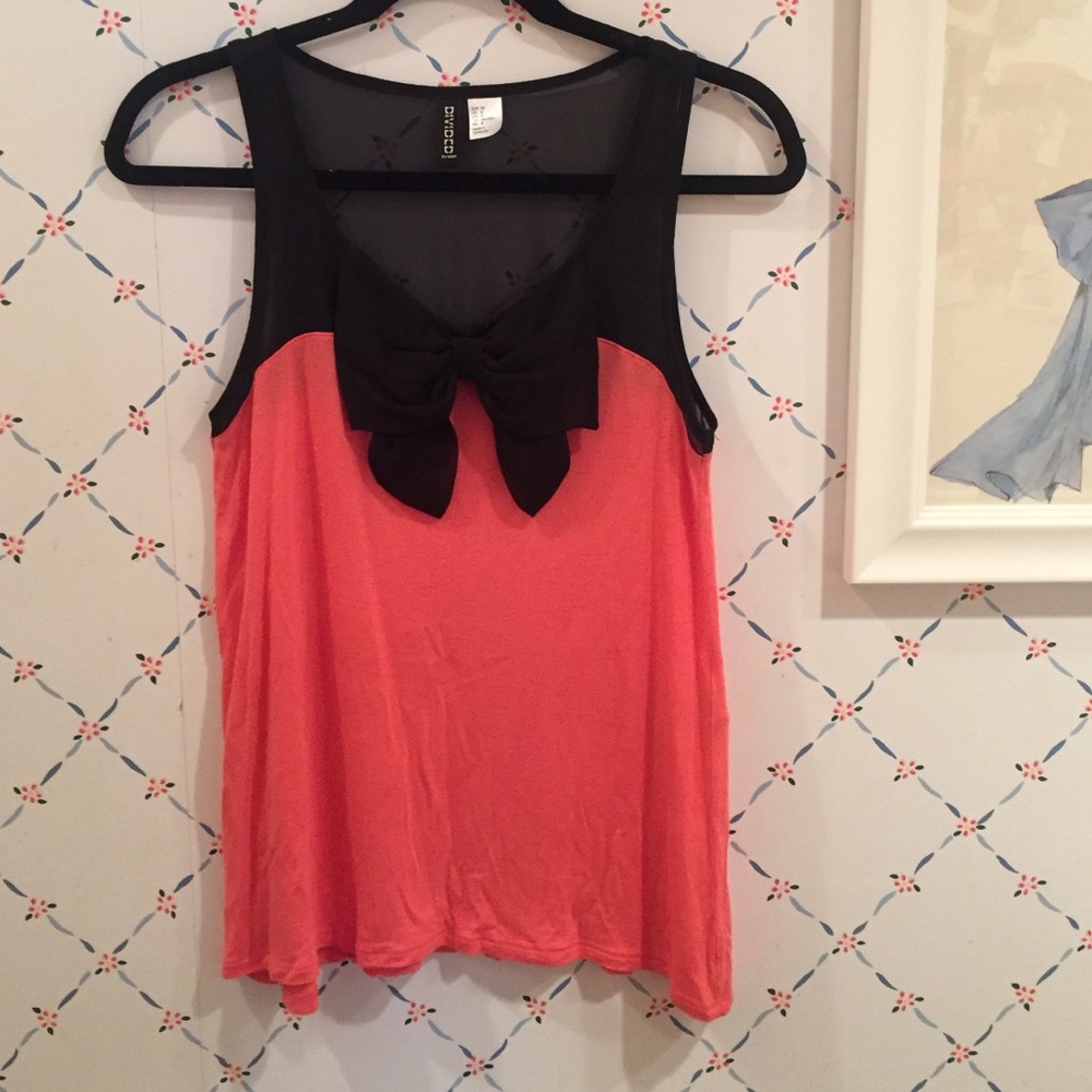 Coral and black top