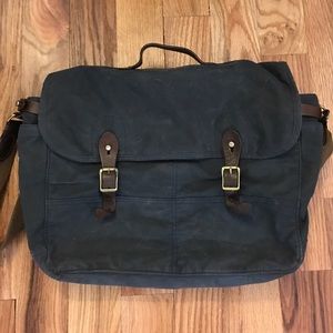 J Crew Waxed Canvas & Leather Messenger Bag Filson