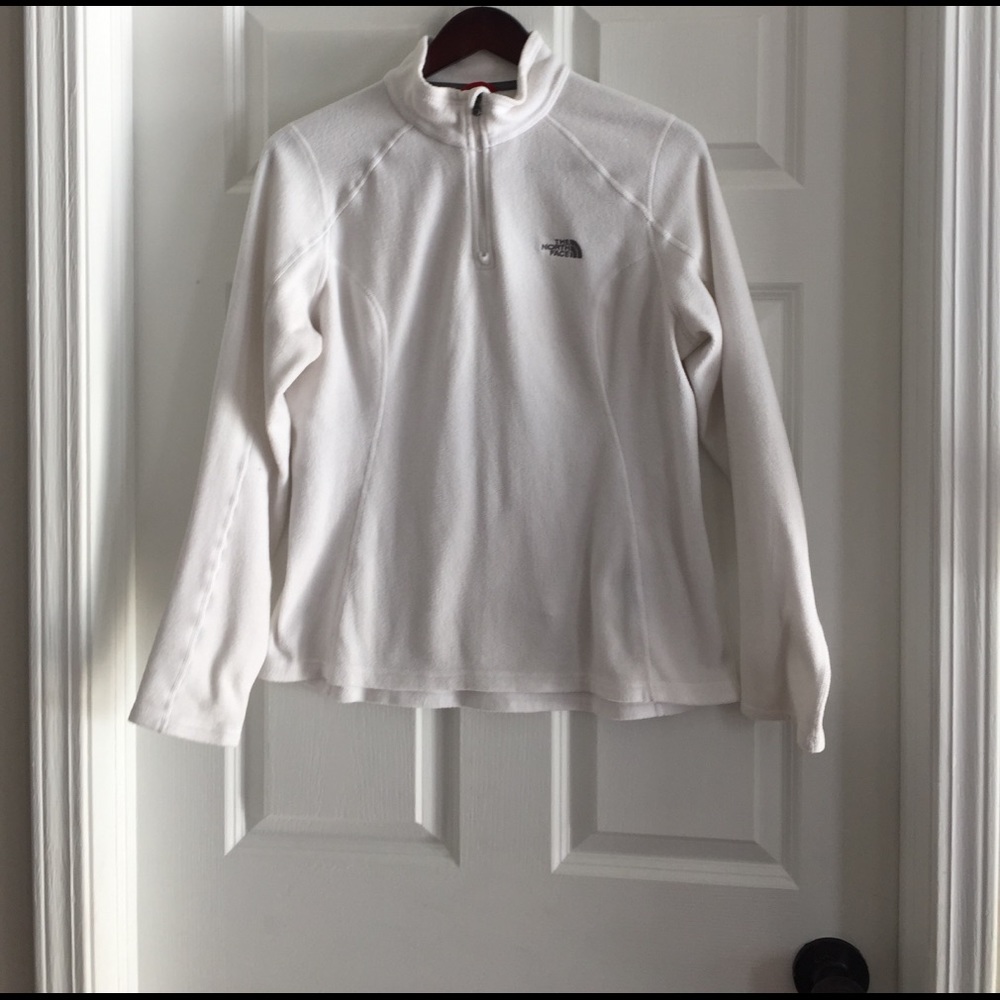 White north face 1/4 zip