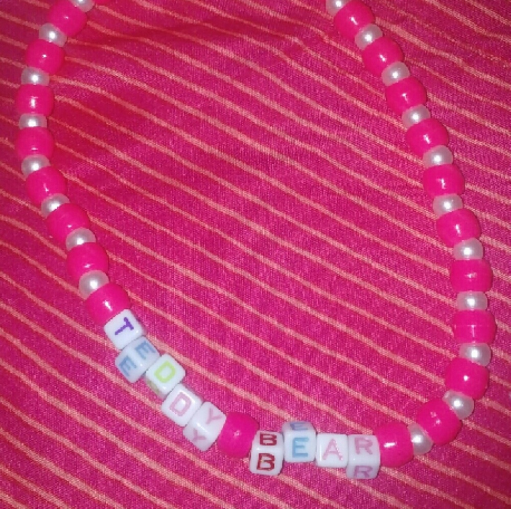 Teddy bear handmade kandi choker