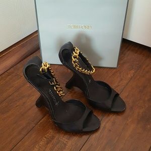 Tom Ford high heel ankle black and gold cuff