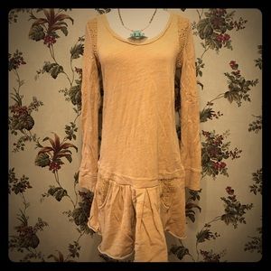 Free People Mustard drop waist mini S