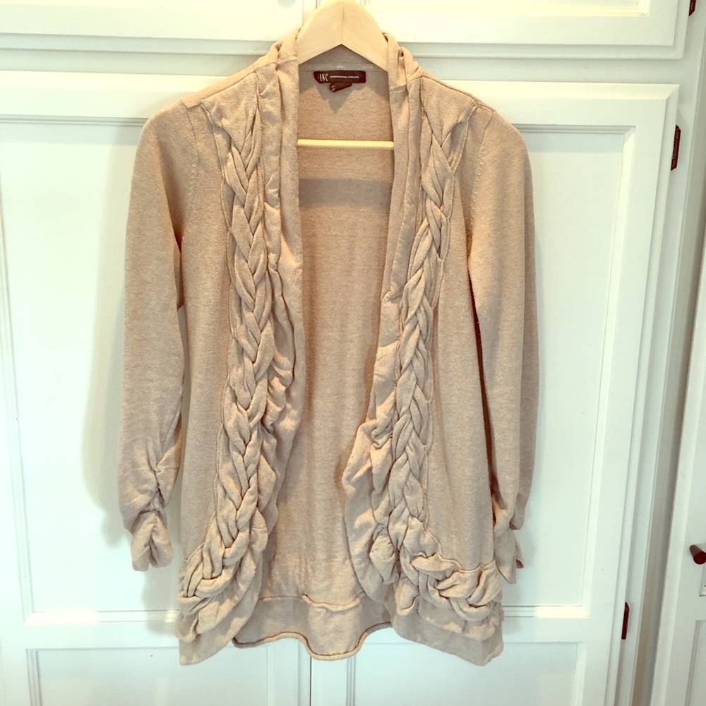 Oatmeal braided cardigan (M)