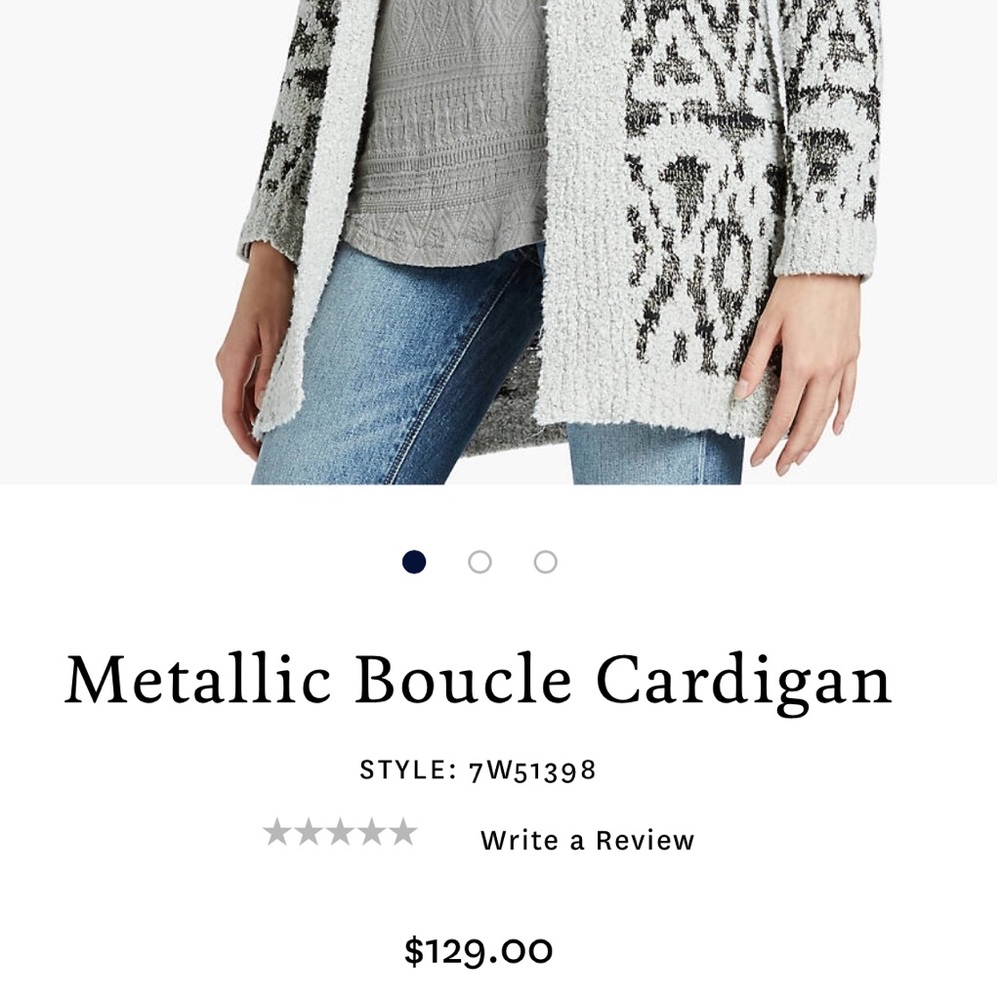 Lucky Brand Metallic Boucle Cardigan - Picture 4 of 8