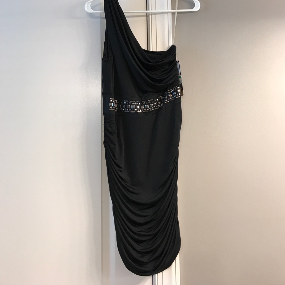 Black one shoulder dress