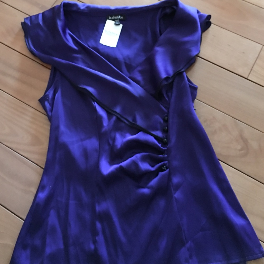 Beautiful sexy silky purple top