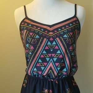 Colorful Tribal Print Maxi Dress