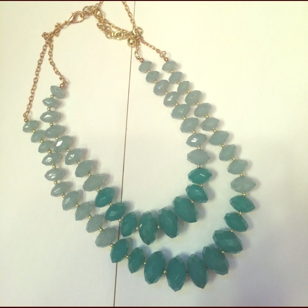 Light/Dark Teal Layered Necklace