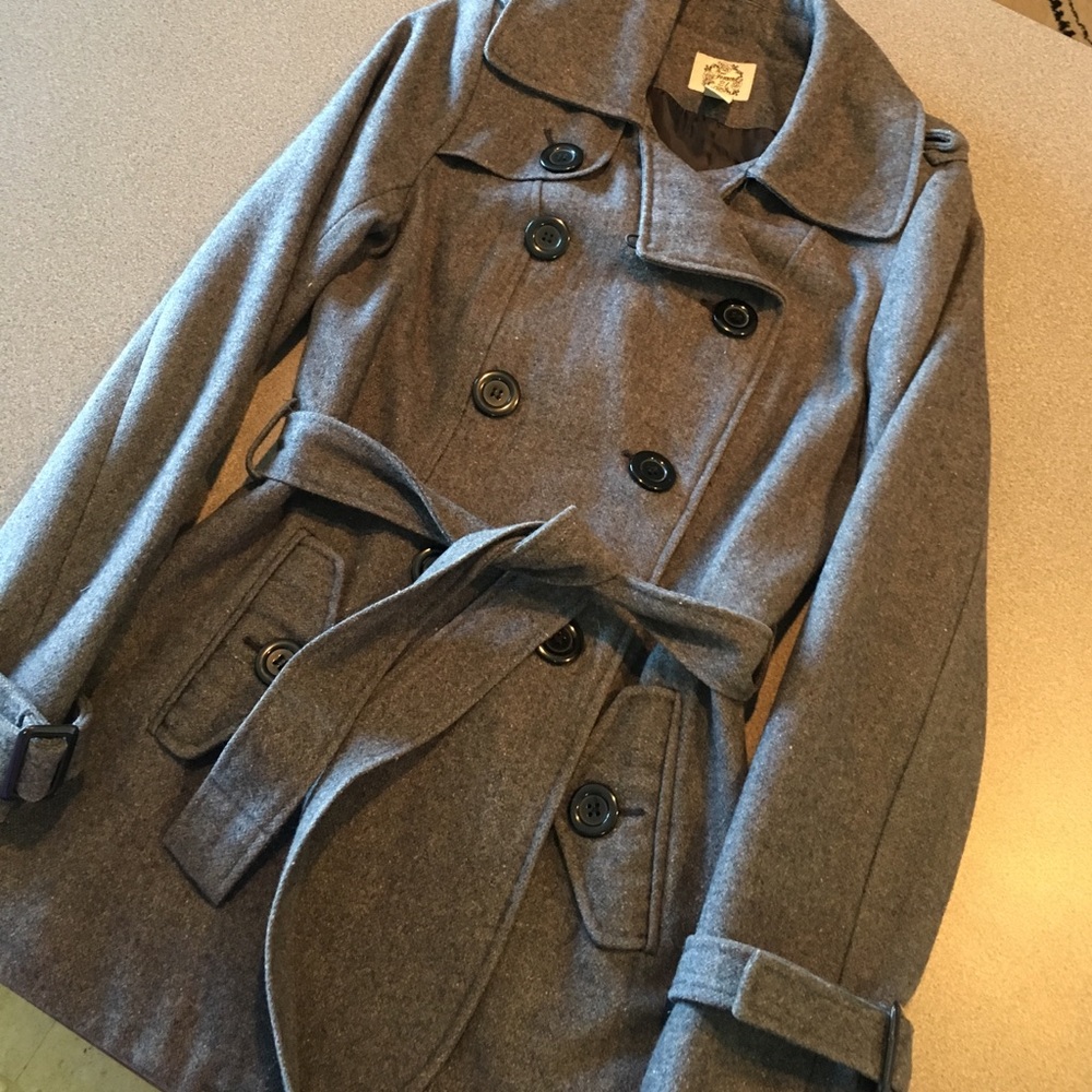 Grey wool peacoat