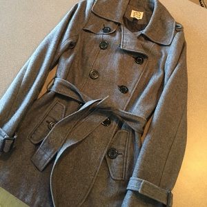 Grey wool peacoat