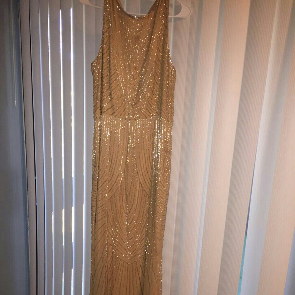 Rachel Gilbert Great Gatsby Gown Peach/Gold
