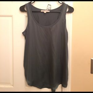 Silver sleeveless top, Loft, Medium