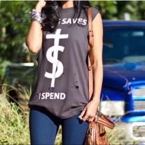 UNIF JESUS SAVES I SPEND tshirt