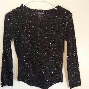 REDUCED! Girls Black Sweater/Sequined Top Size 10