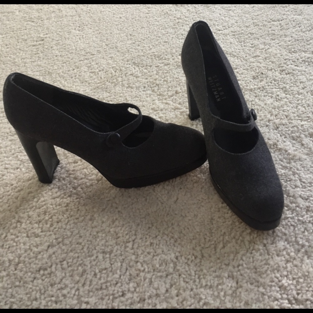 Stunning gray flannel Stuart Weitzman MaryJanes