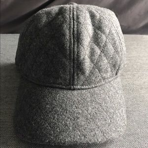 Madewell Gray Quilted Wool Baseball Hat