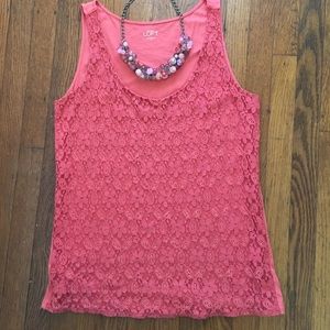LOFT lace overlay tank