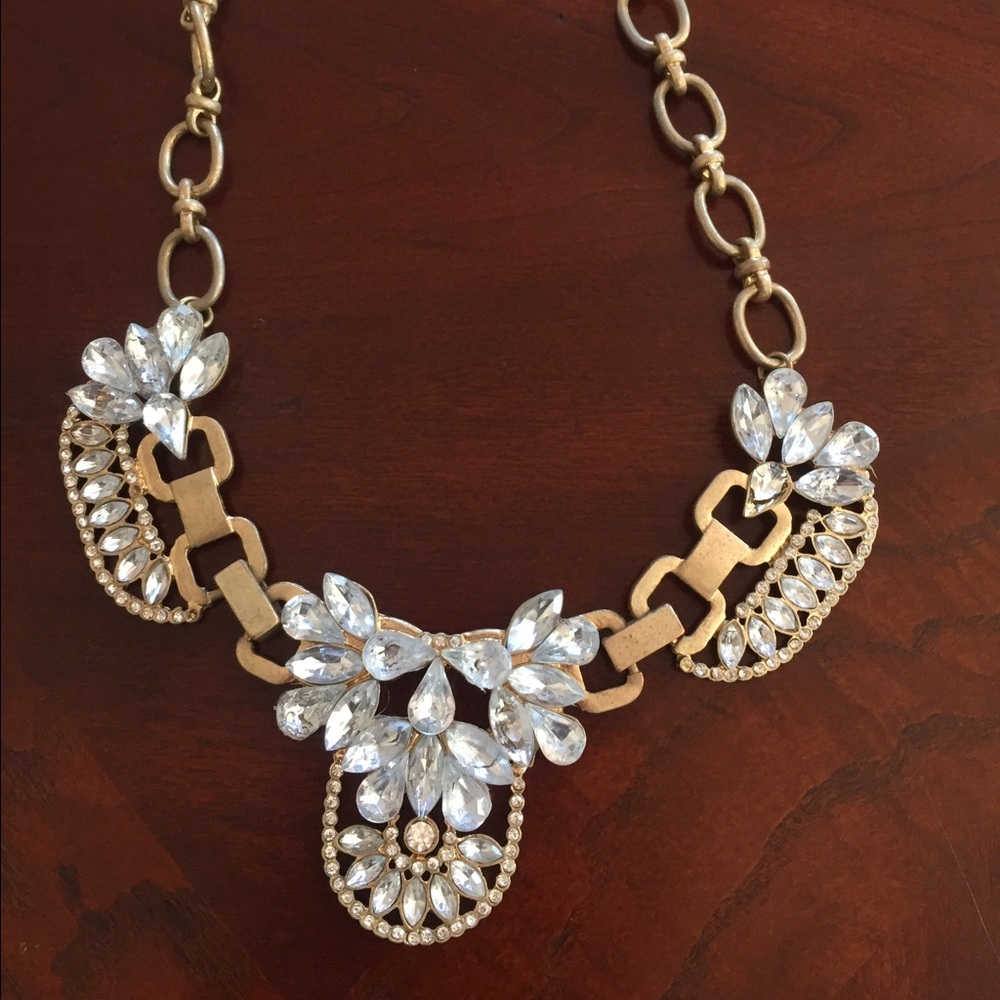 Gold and crystal statement necklace