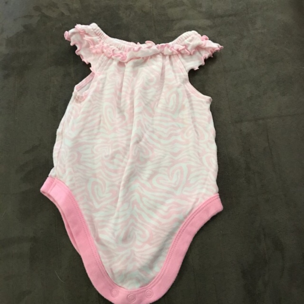 Pink zebra print onesie