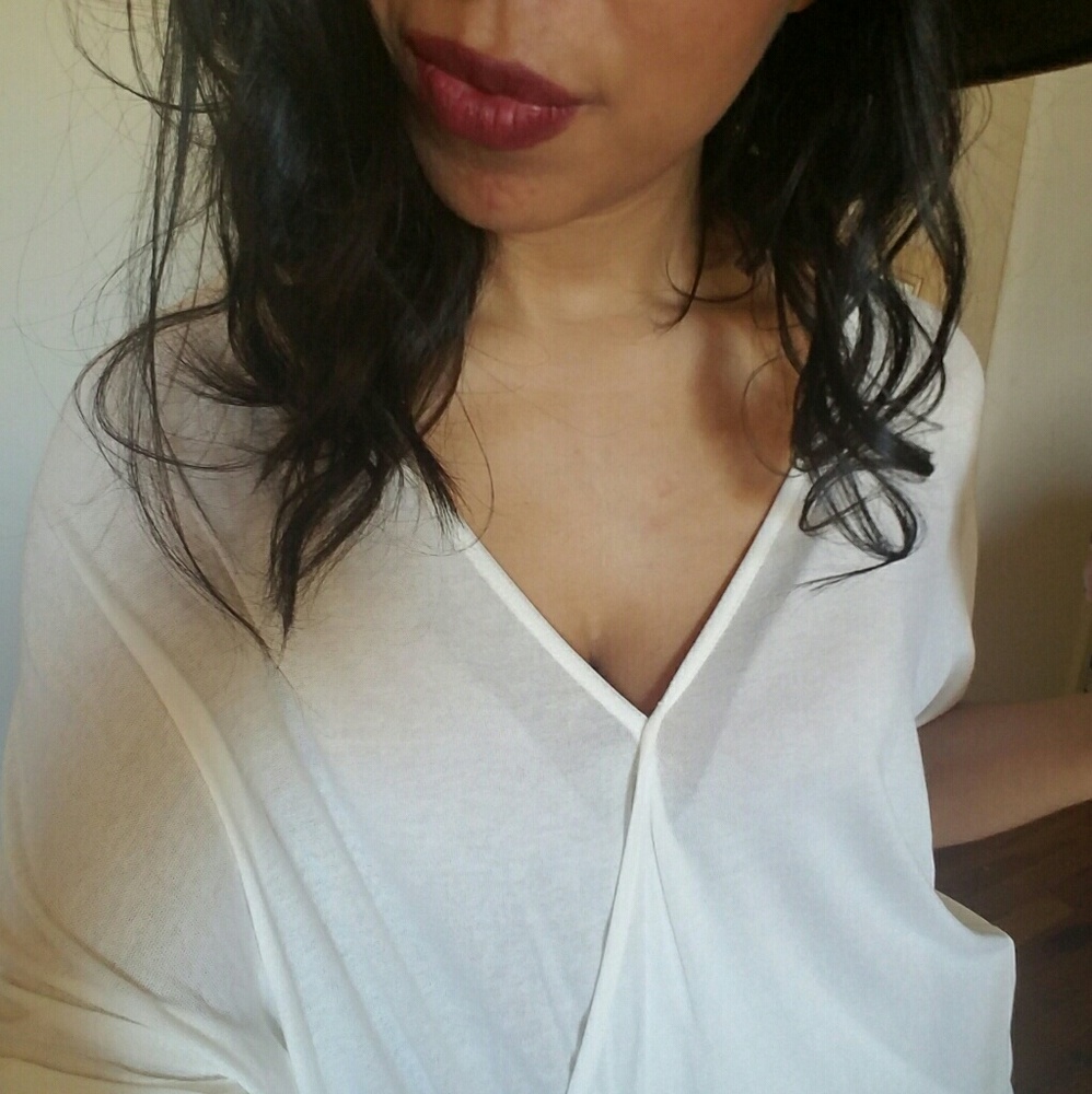 CREAM CROCHET LACE UP BACK TOP - Picture 6 of 6