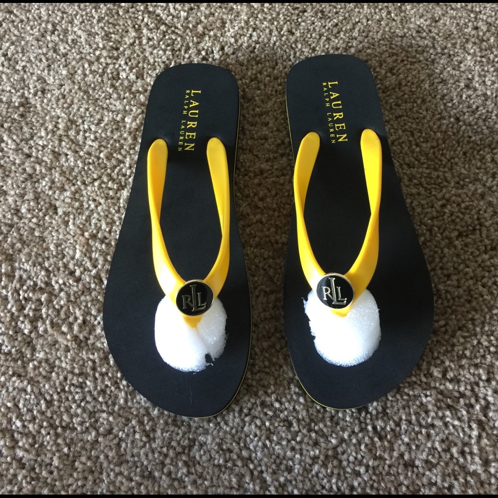 Lauren Ralph Lauren cute black and yellow sandals