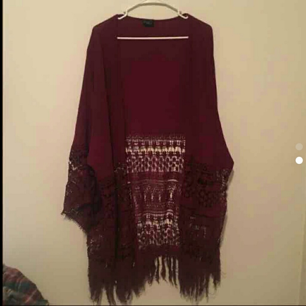 Rue 21 burgundy kimono 3X