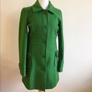 Vibrant Green Peacoat By Tulle / Anthropologie