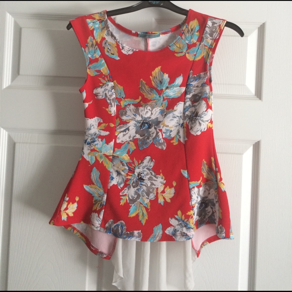 Women's peplum shirt floral print, super cute!