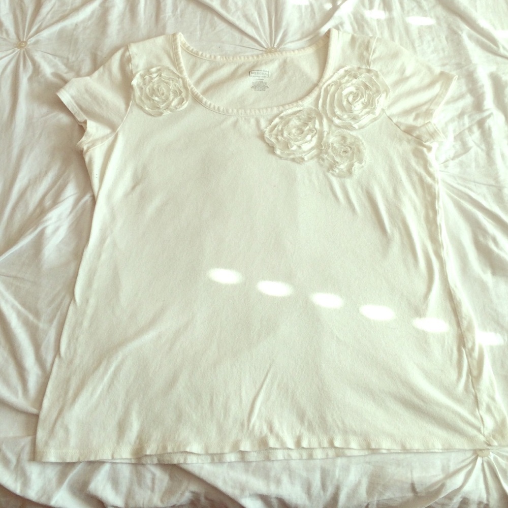 Cream Tee with Flowers