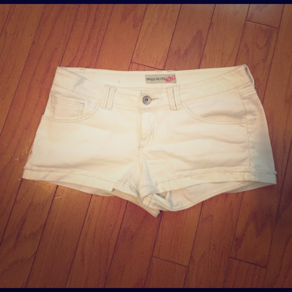 White denim shorts