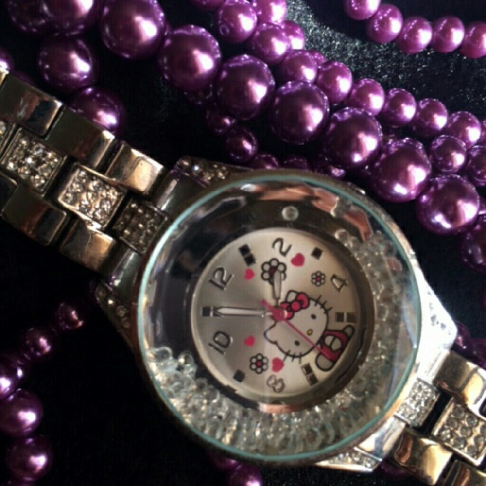 Stainless steel hello kitty watch