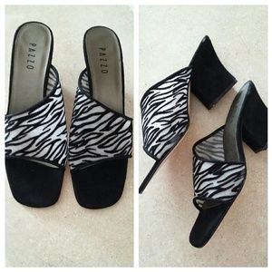 SALE! PAZZO suede zebra print mule