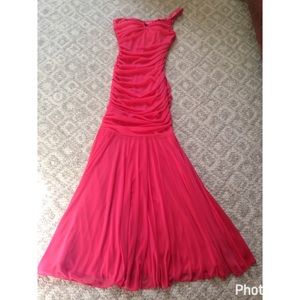 B Darlin Coral Ruched Mermaid Dress