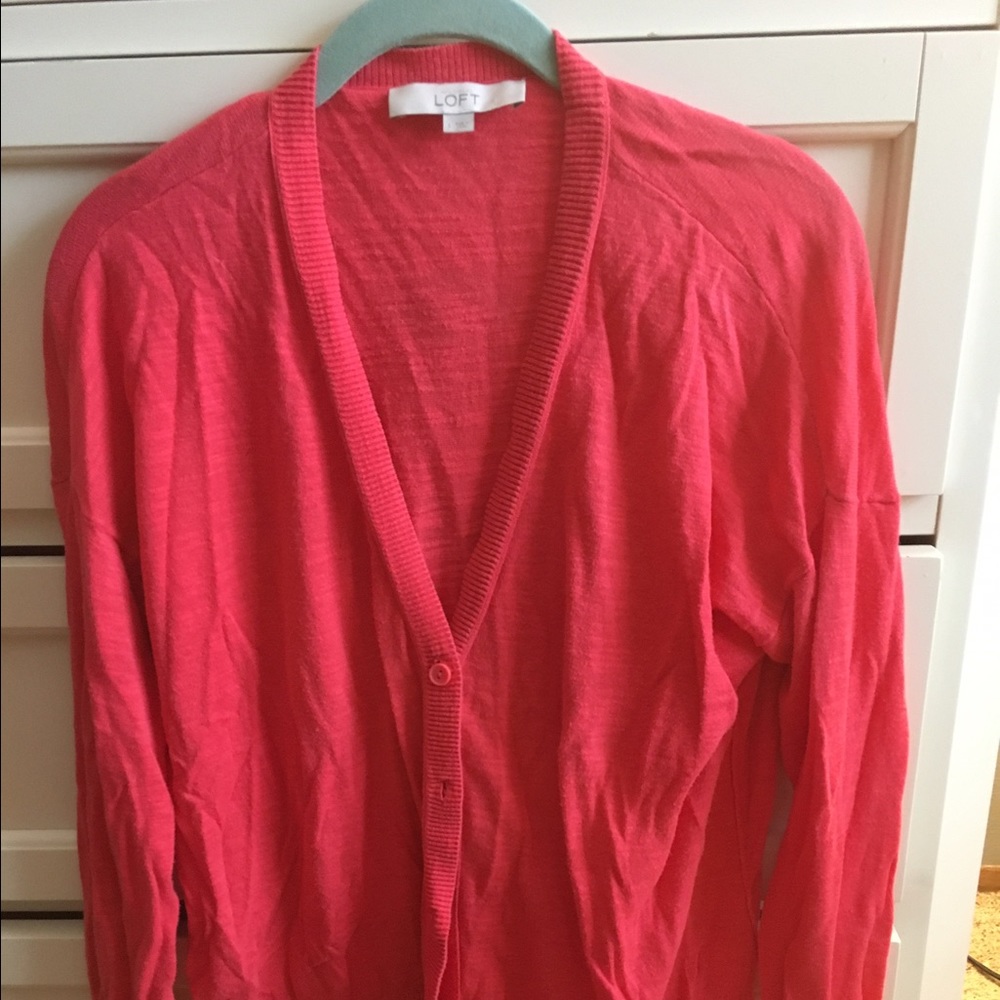 Women's Ann Taylor loft coral cardigan sizeL